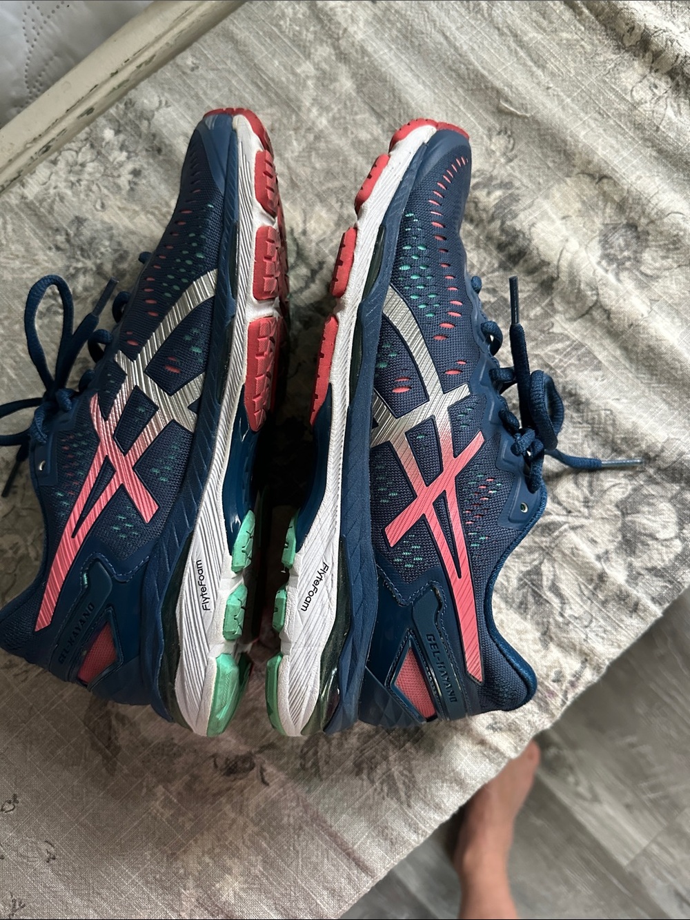 ASICS Navy Running Shoes with Teal and Coral Accents - Picture 4 of 6